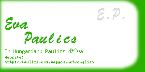 eva paulics business card